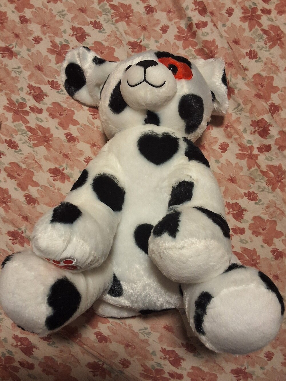 BAB Vault Collection Dalmatian Dog Plush Black White Heart Spots Stuffed Animal